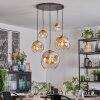 Ripoll hanging light, globe light, pendant light gold, black, 5-light sources