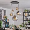 Ripoll hanging light, globe light, pendant light gold, black, 5-light sources