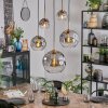 Ripoll hanging light, globe light, pendant light gold, black, 5-light sources