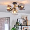Koyoto ceiling light, globe light gold, black, 3-light sources
