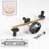 Koyoto ceiling light, globe light gold, black, 3-light sources