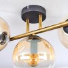 Koyoto ceiling light, globe light gold, black, 3-light sources