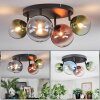 Chehalis ceiling light, globe light blue, green, clear, coppery, 4-light sources