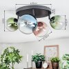 Chehalis ceiling light, globe light blue, green, clear, coppery, 4-light sources