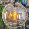 Koyoto hanging light, globe light, pendant light 45 cm Amber, clear, 5-light sources