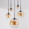 Koyoto hanging light, globe light, pendant light 45 cm Amber, clear, 5-light sources