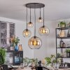 Koyoto hanging light, globe light, pendant light 45 cm Amber, clear, 5-light sources