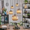 Koyoto hanging light, globe light, pendant light 45 cm Amber, clear, 5-light sources