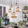 Koyoto hanging light, globe light, pendant light 45 cm Amber, clear, 5-light sources