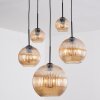 Koyoto hanging light, globe light, pendant light 45 cm Amber, clear, 5-light sources