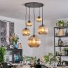 Koyoto hanging light, globe light, pendant light 45 cm Amber, clear, 5-light sources