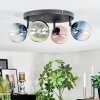Chehalis ceiling light, globe light blue, green, clear, coppery, 4-light sources