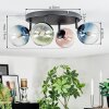 Chehalis ceiling light, globe light blue, green, clear, coppery, 4-light sources