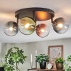 Chehalis ceiling light, globe light blue, green, clear, coppery, 4-light sources