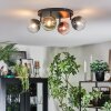 Chehalis ceiling light, globe light blue, green, clear, coppery, 4-light sources