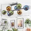 Koyoto ceiling light, globe light blue, gold, green, 8-light sources