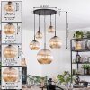 Koyoto hanging light, globe light, pendant light Amber, 5-light sources