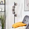 Koyoto globe light, floor lamp clear, Smoke-coloured, 5-light sources