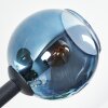 Koyoto ceiling light, globe light blue, green, coppery, 6-light sources