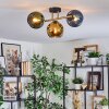Koyoto ceiling light, globe light gold, black, 3-light sources