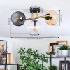 Koyoto ceiling light, globe light gold, black, 3-light sources