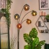 Ripoll globe light, floor lamp blue, chrome, gold, green, coppery, Smoke-coloured, 5-light sources