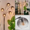 Koyoto globe light, floor lamp clear, Smoke-coloured, 5-light sources