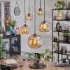 Ripoll hanging light, globe light, pendant light Amber, 5-light sources