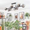 Koyoto ceiling light, globe light clear, Smoke-coloured, 10-light sources