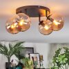 Gastor ceiling light, globe light Amber, 4-light sources