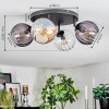 Koyoto ceiling light, globe light Amber, clear, Smoke-coloured, 4-light sources
