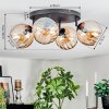 Koyoto ceiling light, globe light Amber, 4-light sources