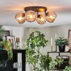 Koyoto ceiling light, globe light Amber, 4-light sources