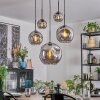 Ripoll hanging light, globe light, pendant light Smoke-coloured, 5-light sources