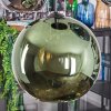 Koyoto hanging light, globe light, pendant light blue, chrome, green, coppery, Smoke-coloured, 5-light sources