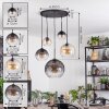 Koyoto hanging light, globe light, pendant light Amber, clear, Smoke-coloured, 5-light sources