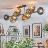 Koyoto ceiling light, globe light blue, gold, green, clear, 10-light sources