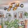 Koyoto ceiling light, globe light blue, gold, green, clear, 10-light sources