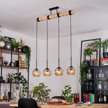 Koyoto hanging light, globe light, pendant light Ecru, black, 4-light sources