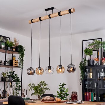 Ripoll hanging light, globe light, pendant light Ecru, black, 5-light sources