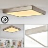 Finsrud bathroom light, ceiling light, Panel LED matt nickel, 1-light source