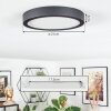 Finsrud bathroom light, ceiling light, Panel LED black, 1-light source