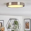 Finsrud bathroom light, ceiling light, Panel LED matt nickel, 1-light source