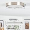 Finsrud bathroom light, ceiling light, Panel LED matt nickel, 1-light source