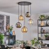 Koyoto hanging light, globe light, pendant light gold, black, 5-light sources