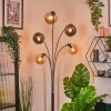 Gastor globe light, floor lamp Amber, Smoke-coloured, 5-light sources
