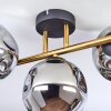 Ripoll ceiling light, globe light gold, black, 3-light sources