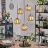 Koyoto hanging light, globe light, pendant light gold, black, 5-light sources