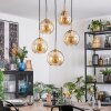 Koyoto hanging light, globe light, pendant light gold, black, 5-light sources