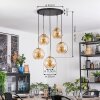 Koyoto hanging light, globe light, pendant light gold, black, 5-light sources